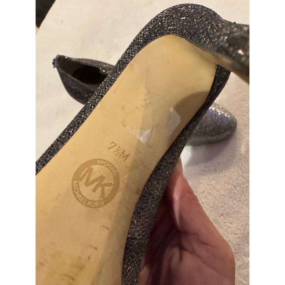 Michael Kors Silver Ombre Glitter Platform Pumps Heels Size 7.5M - Picture 6 of 6
